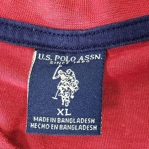 U.S. Polo Assn. Men's Solid V-Neck Short Sleeve T-Shirt Size XL Red - Picture 4 of 9